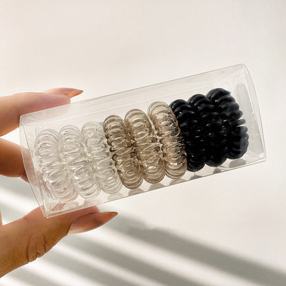 9 Pcs Spiral Hair Ties No Crease, Coil Hair Ties, Phone Cord Hair Ties, Women Ponytail Holder Elastics NovaCart
