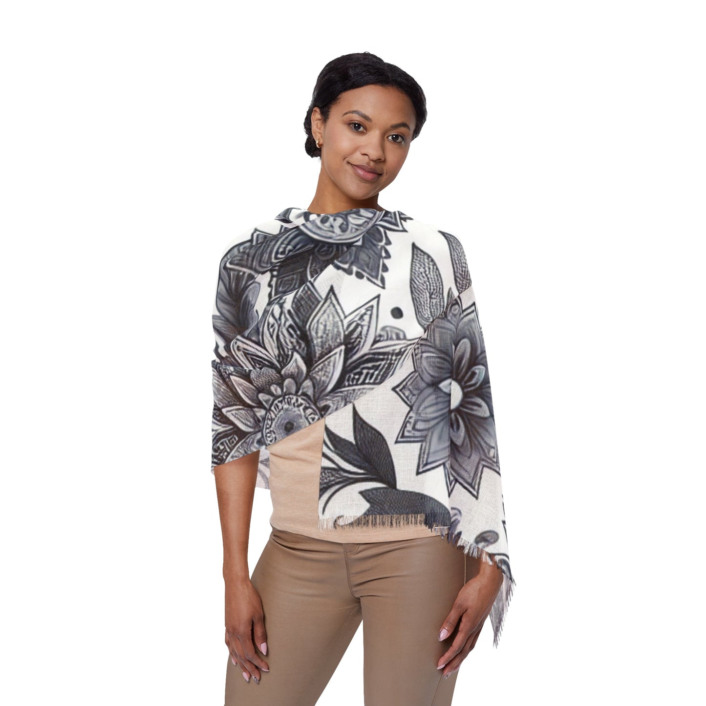 Elegant Floral Light Scarf | Fashion Accessory, Spring Outfit, Festival Wear, Gift for Mom, Trendy Wrap Grayceful LLC
