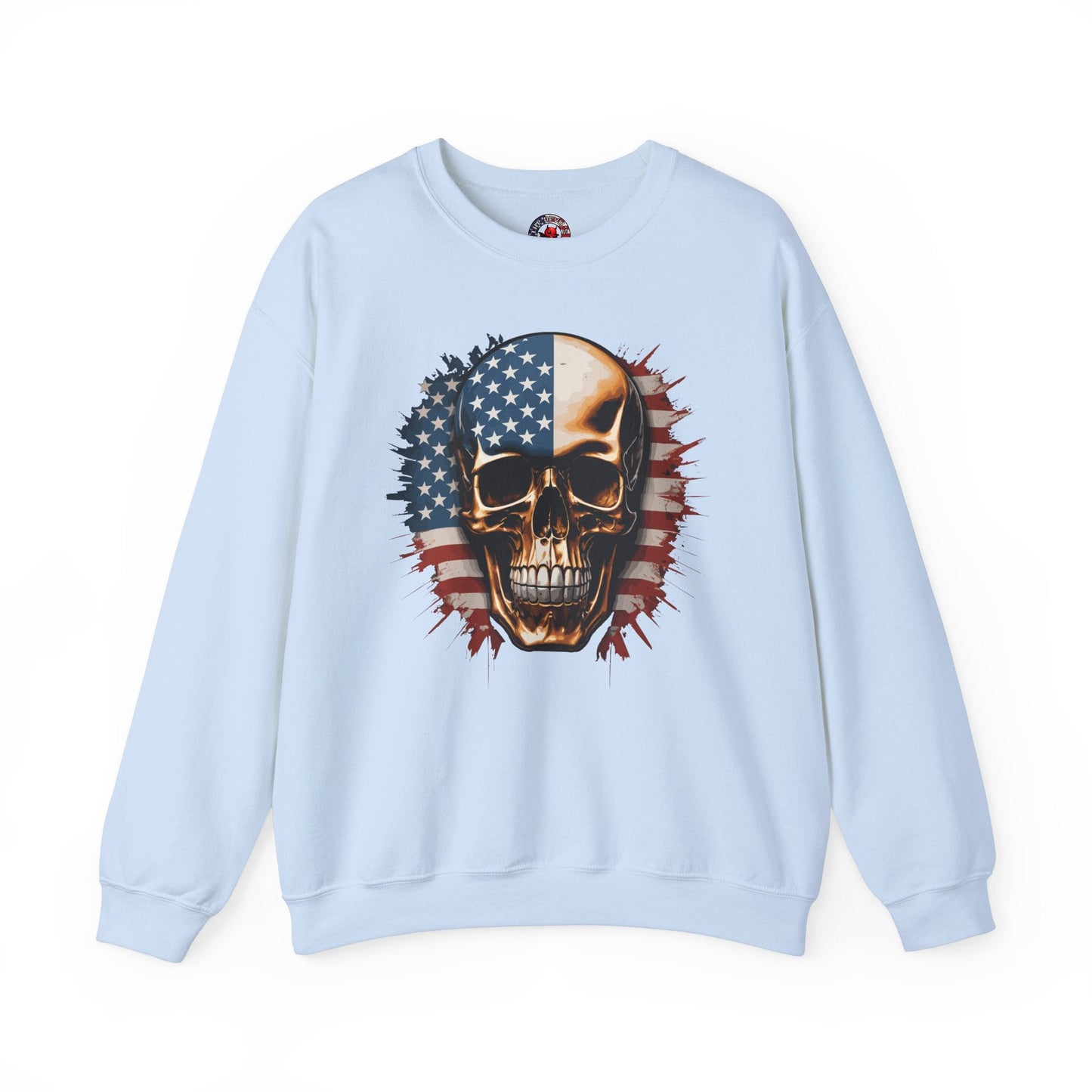 American Flag Skull Crewneck Sweatshirt