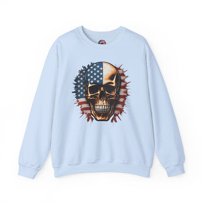 American Flag Skull Crewneck Sweatshirt