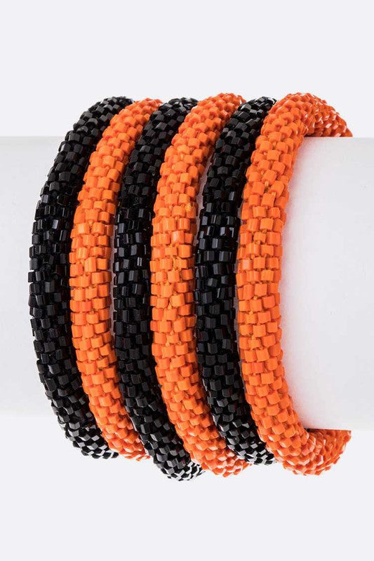 Black Orange Team Color Roll On Bracelet Set Shop Style & More | Fresh Looks, Everyday Deals & Free Shipping