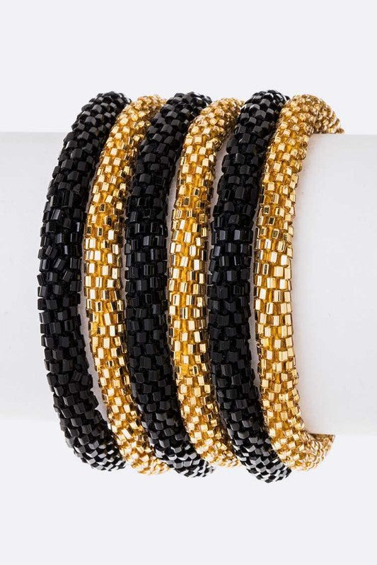 Black Gold Nepal Roll On Bracelet Set Shop Style & More | Fresh Looks, Everyday Deals & Free Shipping