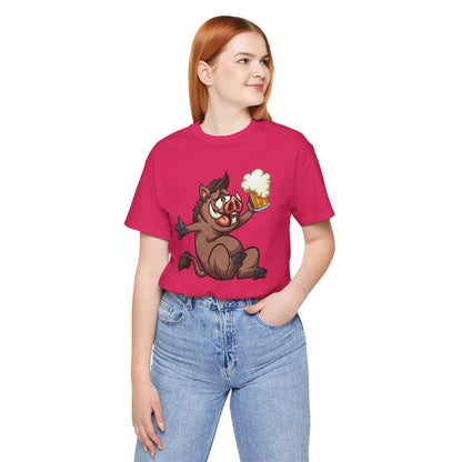 Beer Drinking Boar T-Shirt The Devil's Pickle