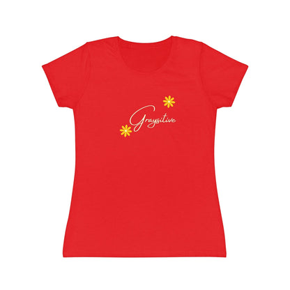 Women's Iconic T-Shirt graysitive with flowers Grayceful LLC