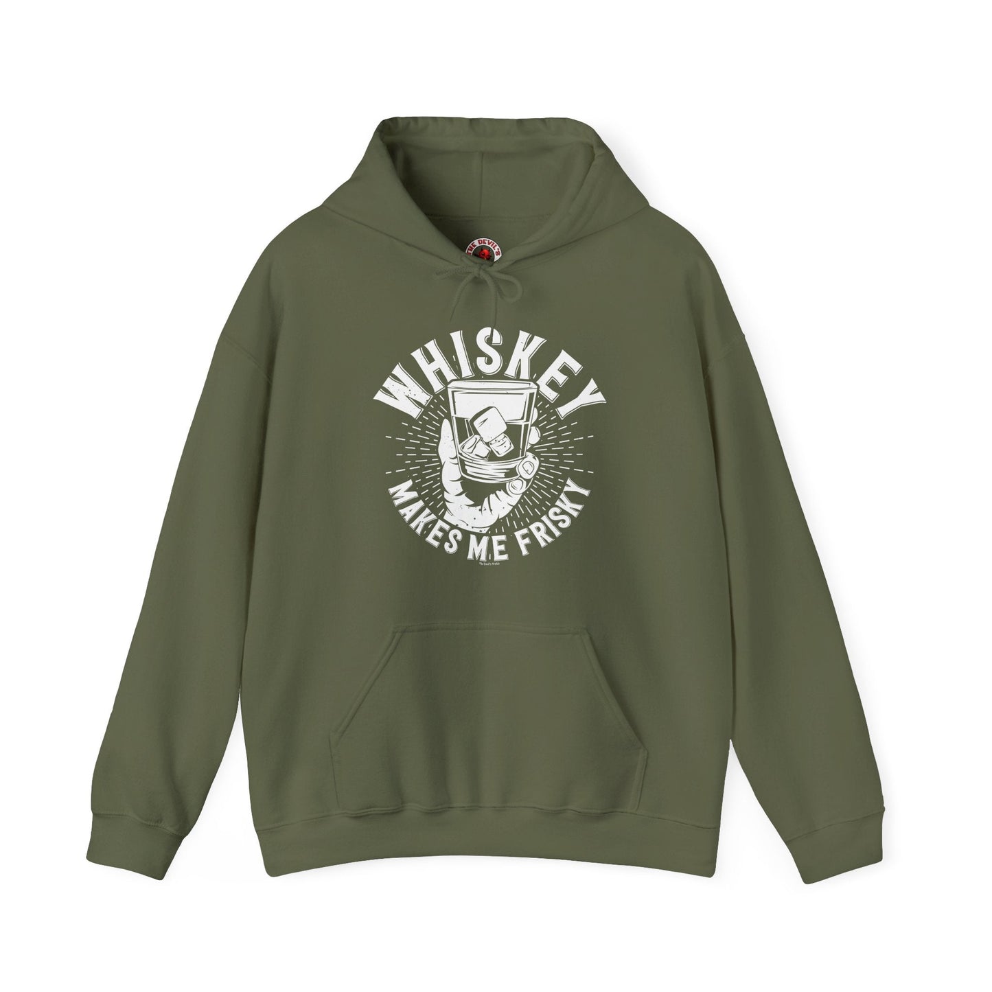 Whiskey Makes Me Frisky Hooded Sweatshirt The Devil's Pickle