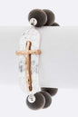 2 Tone Cross Charm Stretch Bracelet Shop Style & More | Fresh Looks, Everyday Deals & Free Shipping