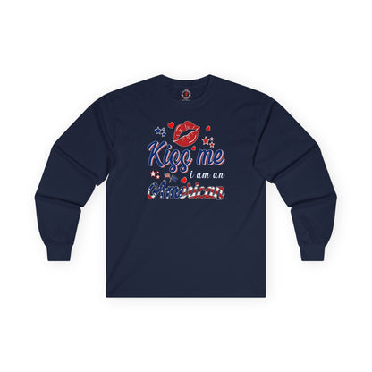 Kiss Me I Am An American Long Sleeve Tee The Devil's Pickle