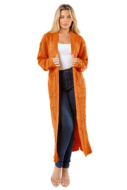 WOMEN FASHION LONG MAXI SWEATER CARDIGAN BY CLAUDE