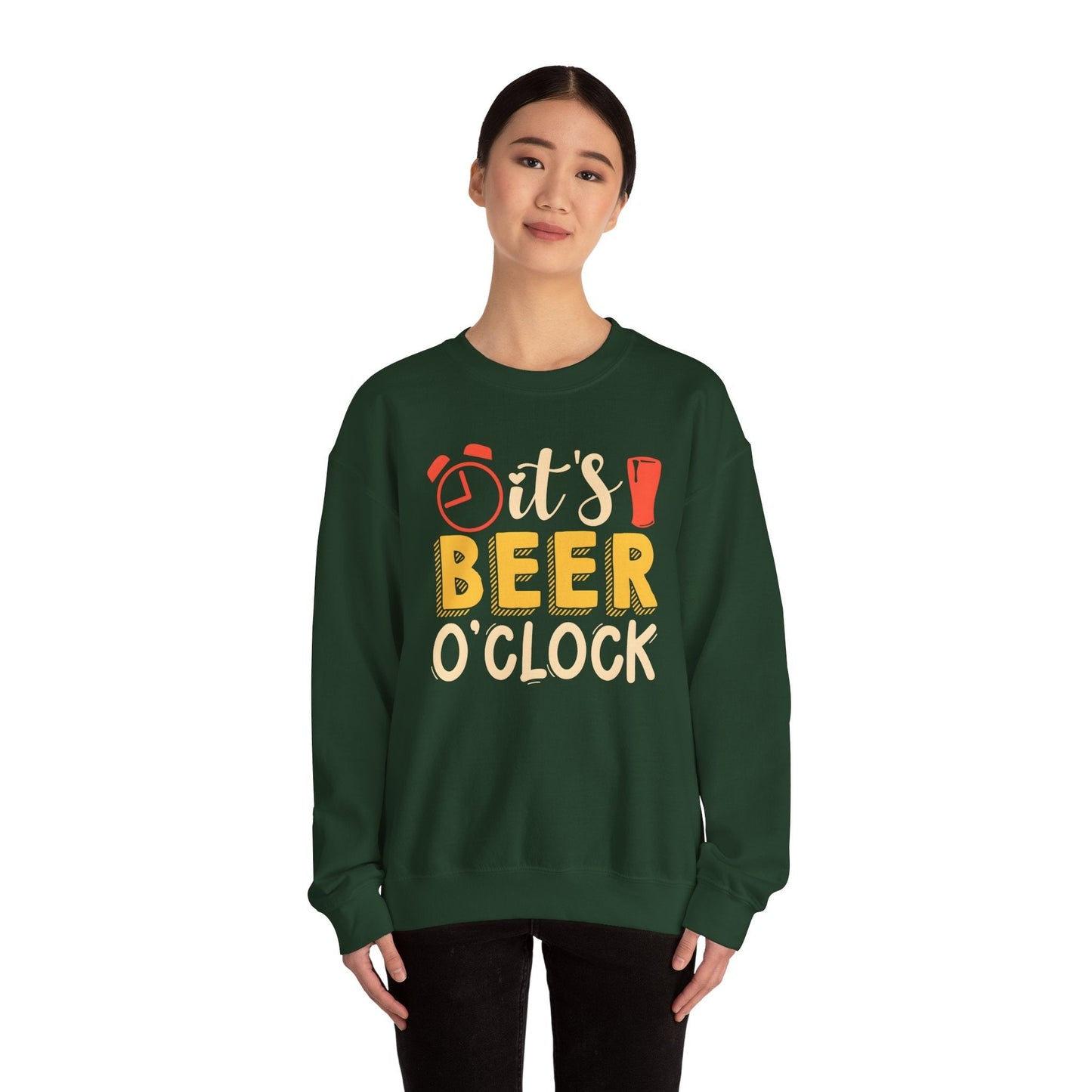 It's Beer O'clock Crewneck Sweatshirt The Devil's Pickle