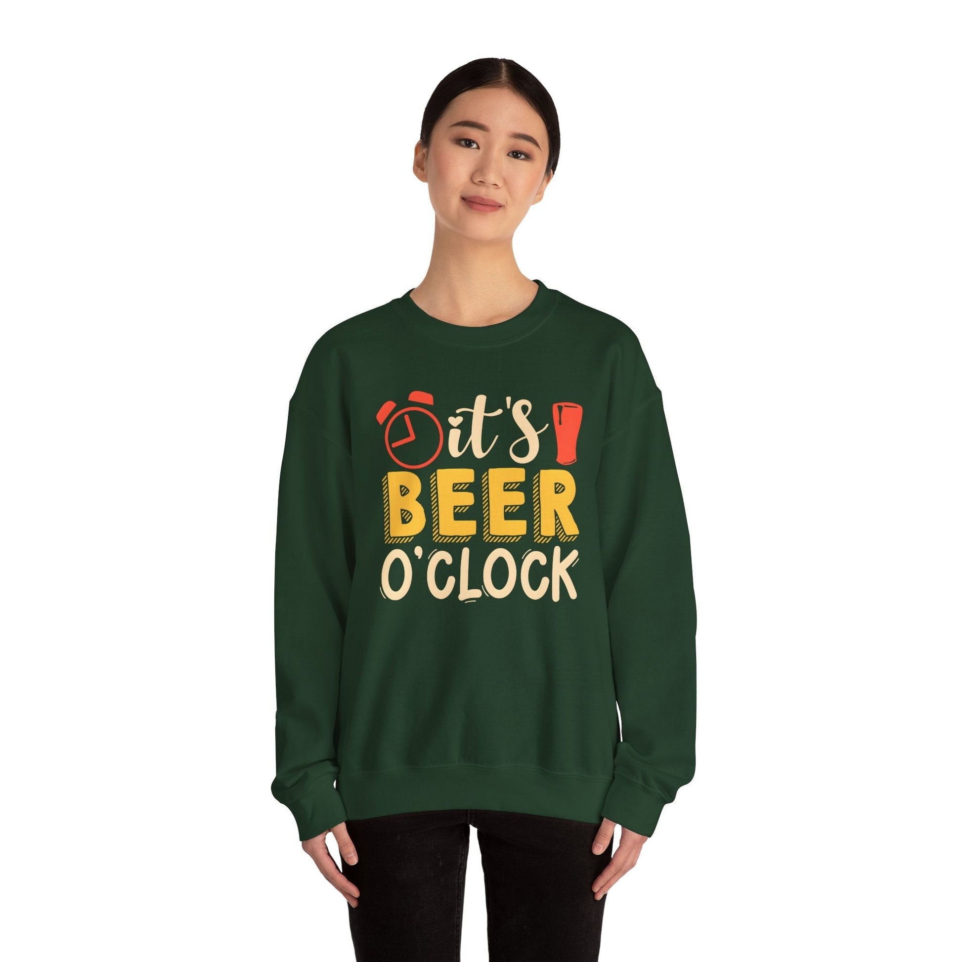It's Beer O'clock Crewneck Sweatshirt The Devil's Pickle