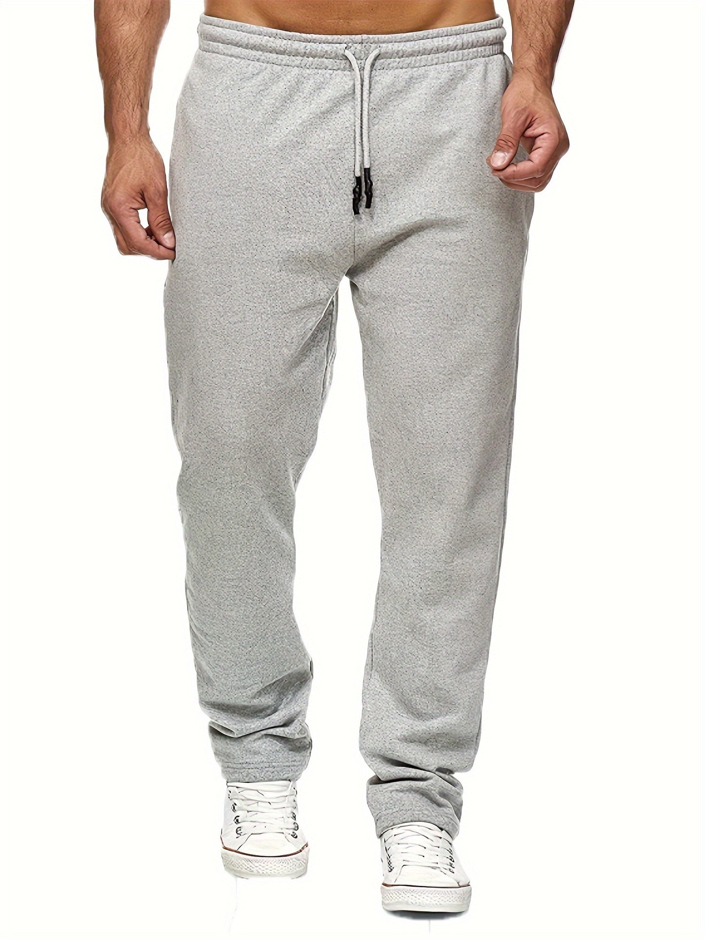 Men'S Fashion Casual Solid Color Fleece-Lined Joggers NovaCart