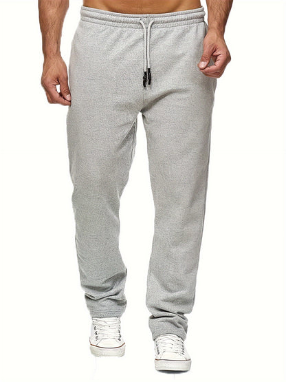 Men'S Fashion Casual Solid Color Fleece-Lined Joggers NovaCart