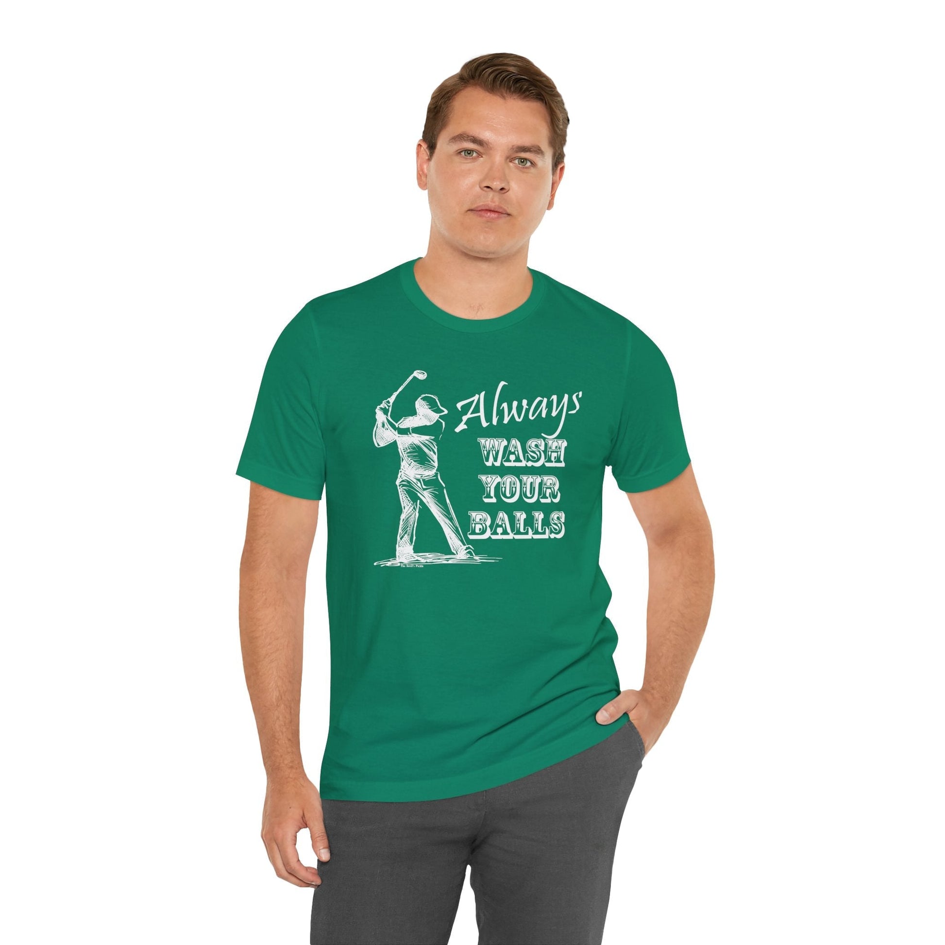 Always Wash Your Balls Golf T-shirt The Devil's Pickle