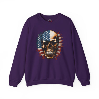 American Flag Skull Crewneck Sweatshirt