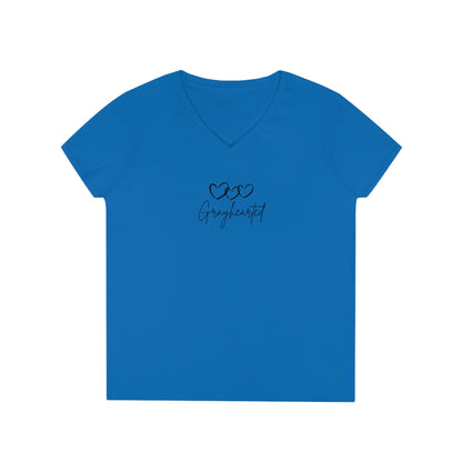 Grayceful 3 hearts Ladies' V-Neck T-Shirt Grayceful LLC