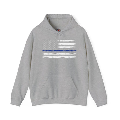 Thin Blue Line American Flag Hooded Sweatshirt The Devil's Pickle