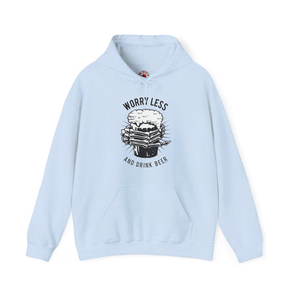 Worry Less and Drink Beer Hooded Sweatshirt The Devil's Pickle
