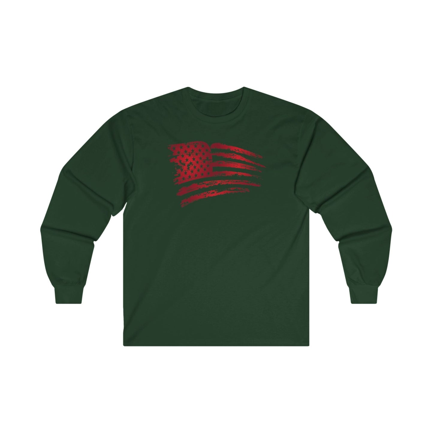 Red American Flag Long Sleeve Tee The Devil's Pickle