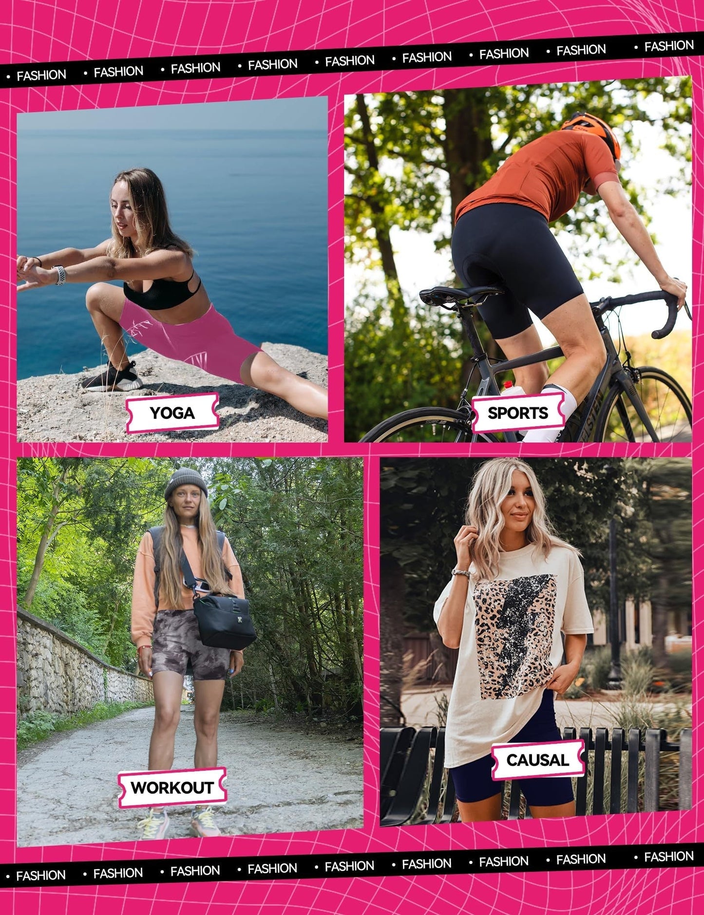 3-Pack High-Waisted Biker Yoga Shorts FitiqueFit
