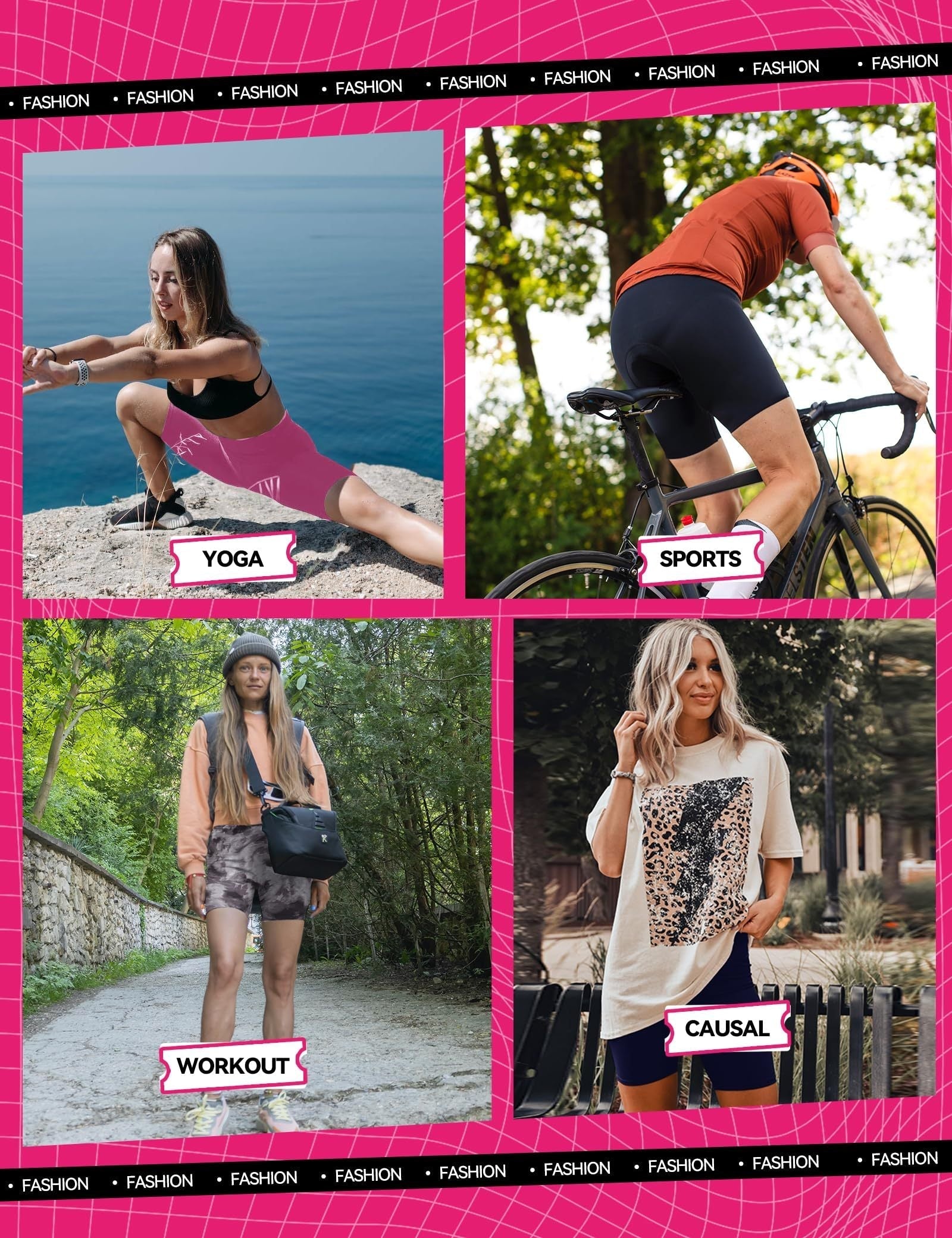 3-Pack High-Waisted Biker Yoga Shorts FitiqueFit
