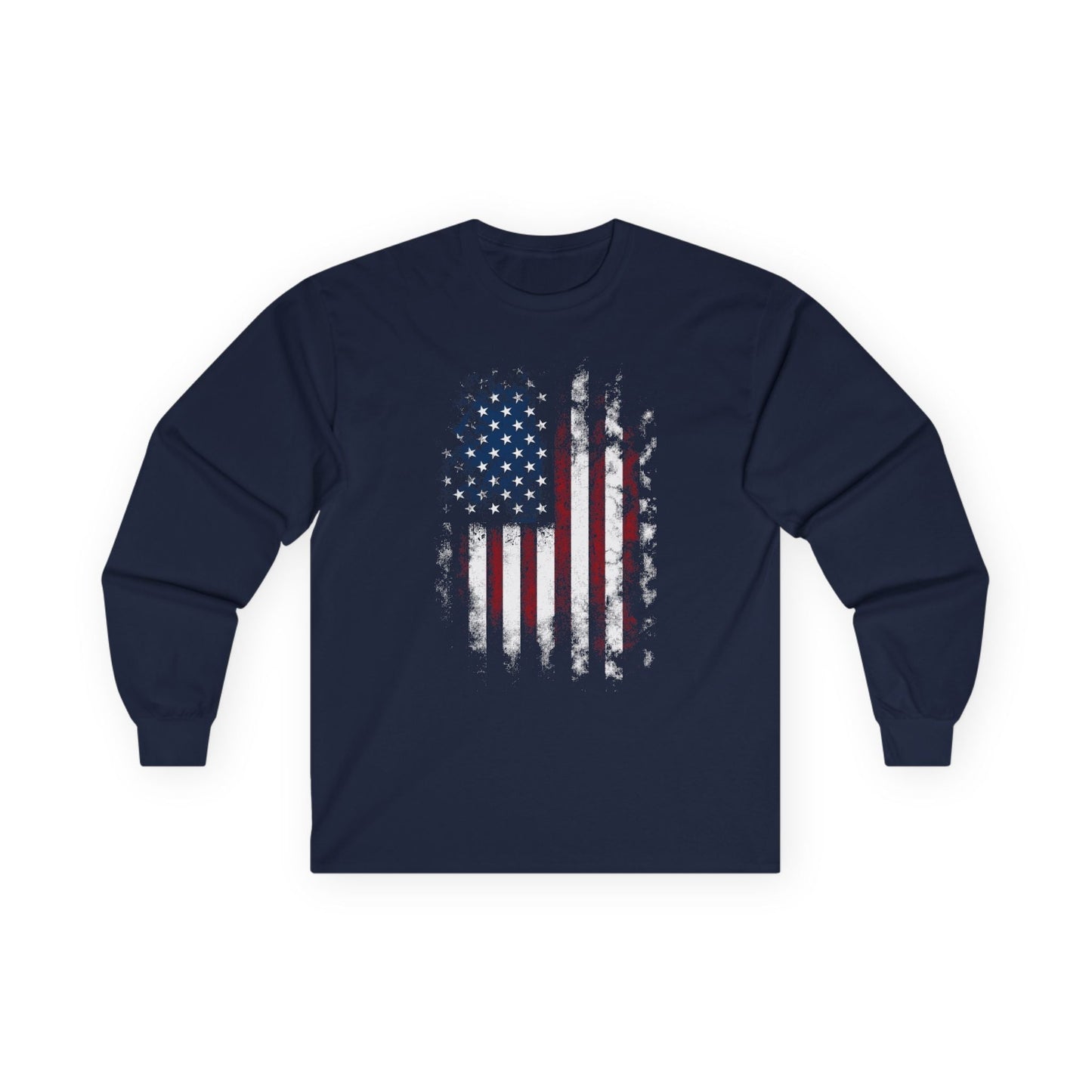 Distressed American Flag Long Sleeve Tee The Devil's Pickle