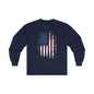 Distressed American Flag Long Sleeve Tee The Devil's Pickle