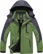 Men'S Mountain Waterproof Ski Jacket Windproof Rain Jacket Winter Warm Hooded Coat