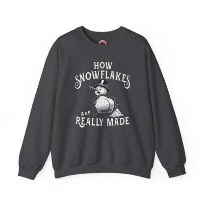 How Snowflakes Are Really Made Crewneck Sweatshirt The Devil's Pickle