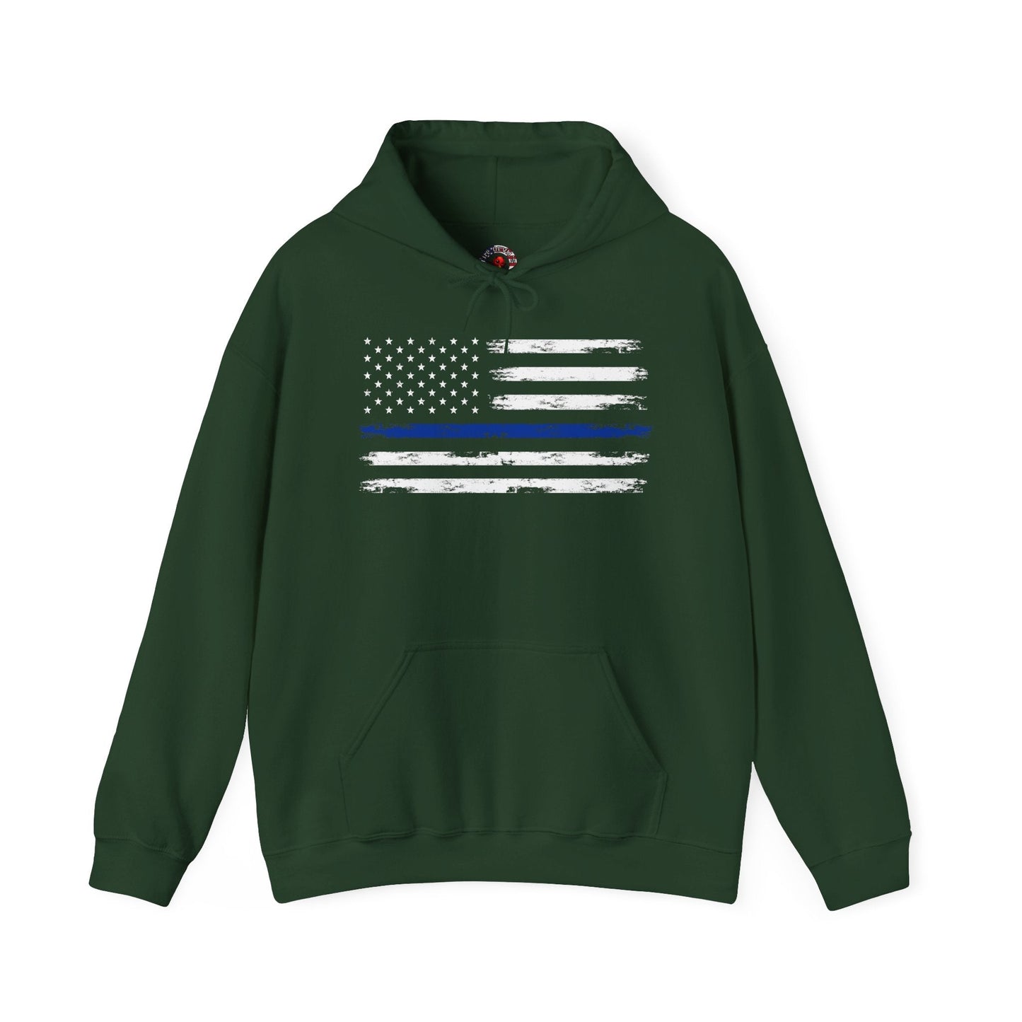 Thin Blue Line American Flag Hooded Sweatshirt The Devil's Pickle