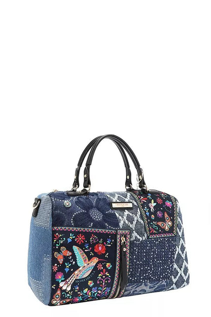Nicole Lee USA Bosque De Amor Denim Boston Bag West2East Surf