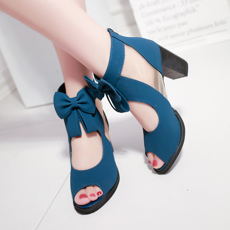Bow women's sandals mesh high heels See size chart under “more details” The Fashion Celestial