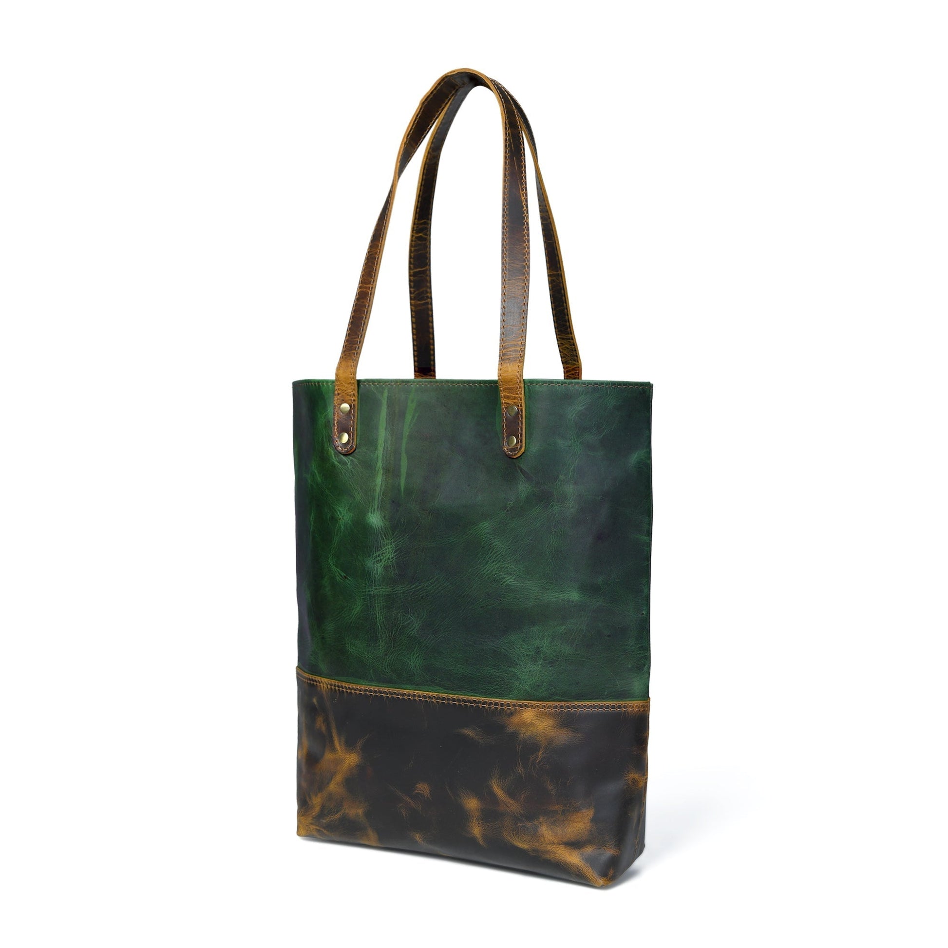 Green Women's Leather Tote Classy Leather Bags