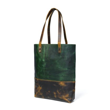 Green Women's Leather Tote Classy Leather Bags