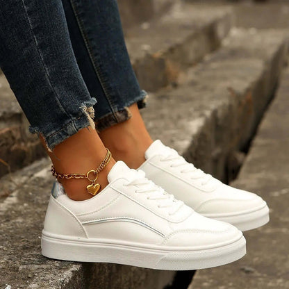 Fashionable Slip-on White Flats with Thick Sole for Women SnagBag