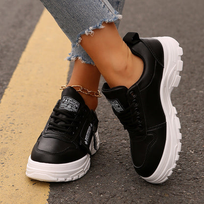 Women’s Lace‑Up Side‑Zipper Sports Sneakers FitiqueFit