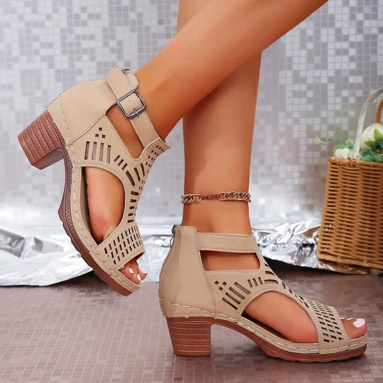 Open Toe Block Heel Sandals New Era Fashion LLc