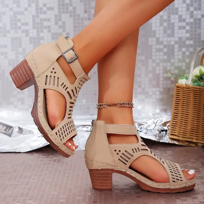 Open Toe Block Heel Sandals New Era Fashion LLc