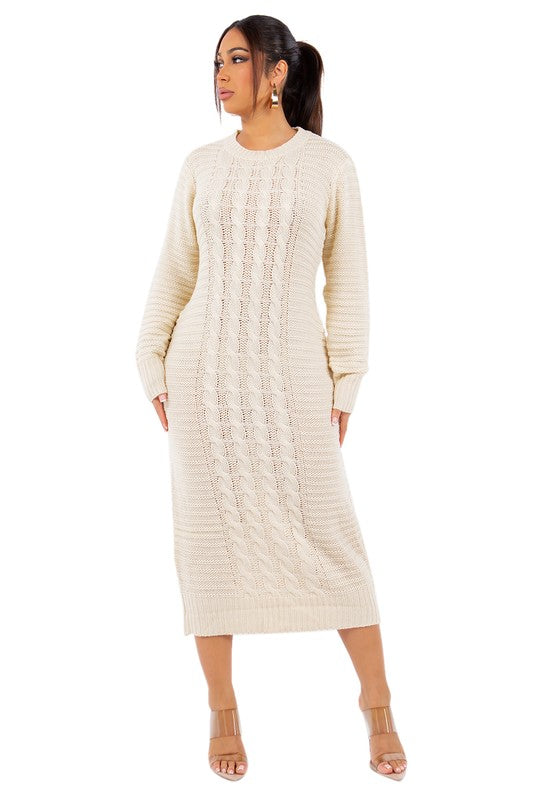 WOMEN FASHION LONG MAXI SWEATER DRESS BY CLAUDE