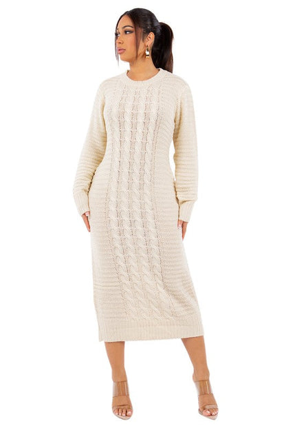 WOMEN FASHION LONG MAXI SWEATER DRESS BY CLAUDE