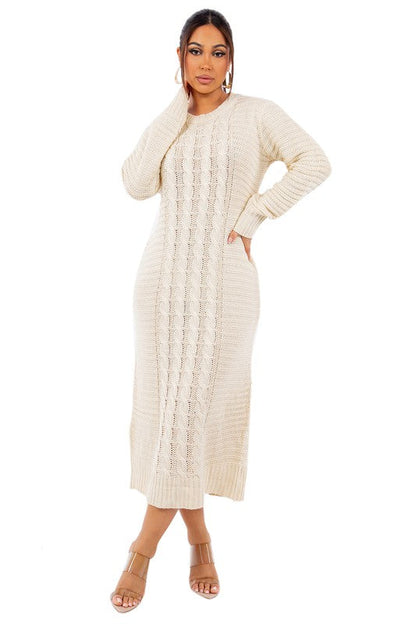 WOMEN FASHION LONG MAXI SWEATER DRESS BY CLAUDE