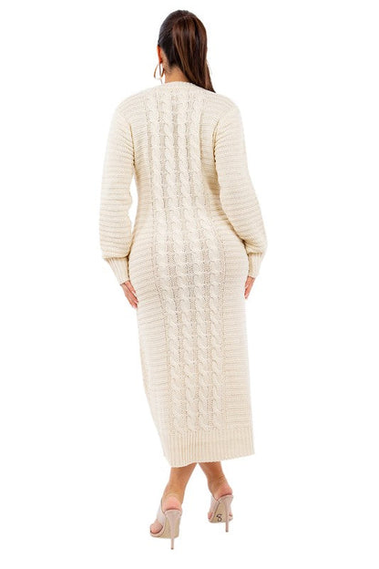 WOMEN FASHION LONG MAXI SWEATER DRESS BY CLAUDE