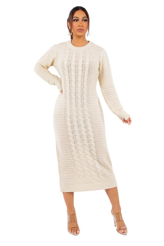 WOMEN FASHION LONG MAXI SWEATER DRESS BY CLAUDE