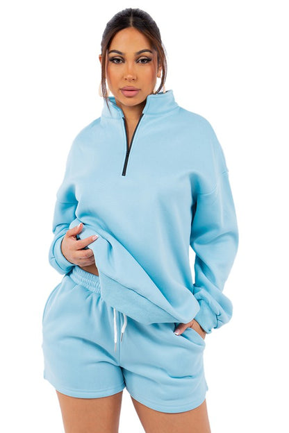 WOMEN FASHION SWEATSHIRT AND SHORT SET BY CLAUDE