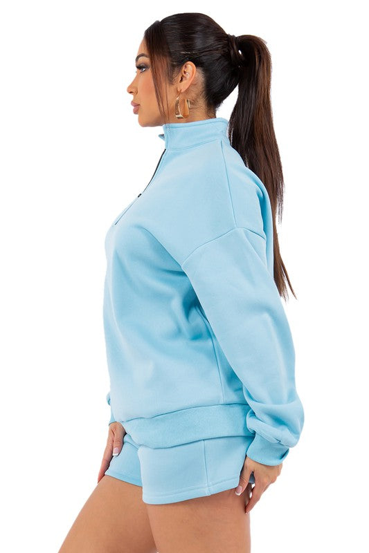WOMEN FASHION SWEATSHIRT AND SHORT SET BY CLAUDE
