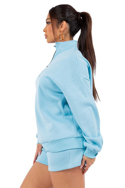 WOMEN FASHION SWEATSHIRT AND SHORT SET BY CLAUDE
