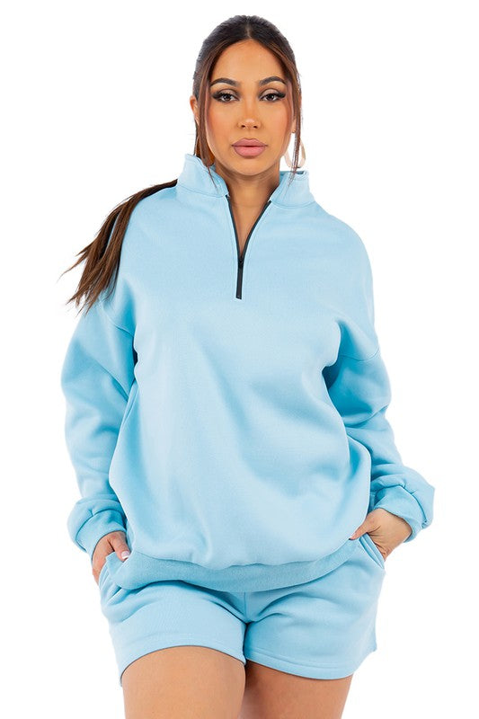 WOMEN FASHION SWEATSHIRT AND SHORT SET BY CLAUDE