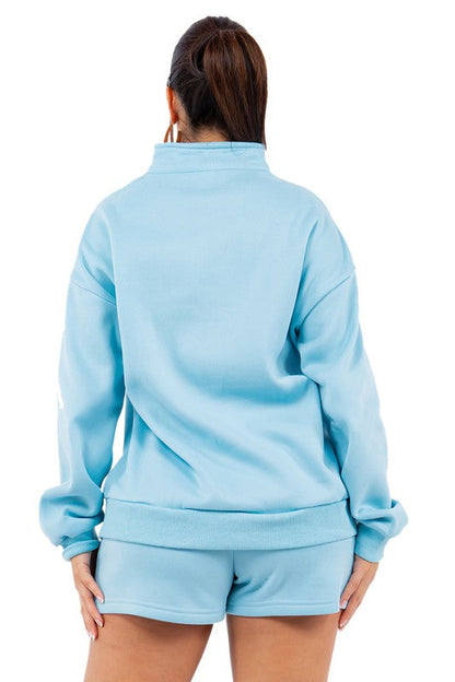 WOMEN FASHION SWEATSHIRT AND SHORT SET BY CLAUDE