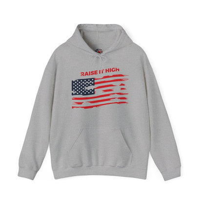 Raise It High American Flag Hooded Sweatshirt The Devil's Pickle