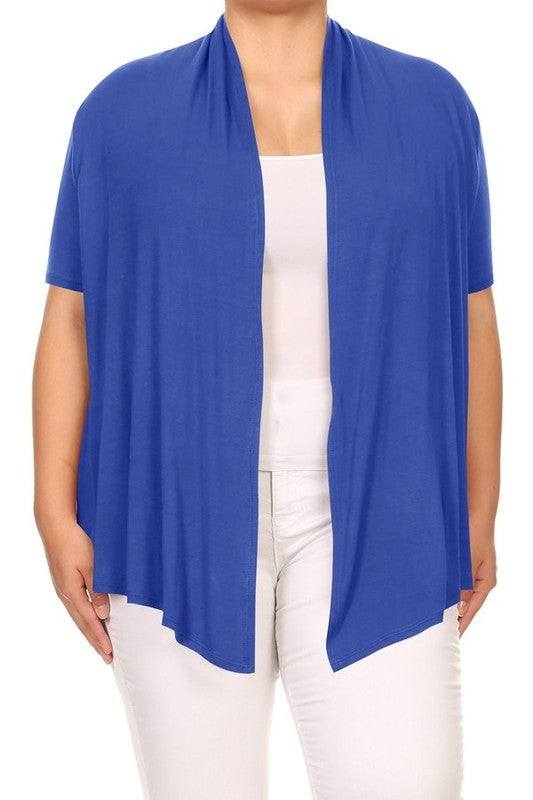 Plus Solid Waist length caedigan Loose fit Shop Style & More | Fresh Looks, Everyday Deals & Free Shipping