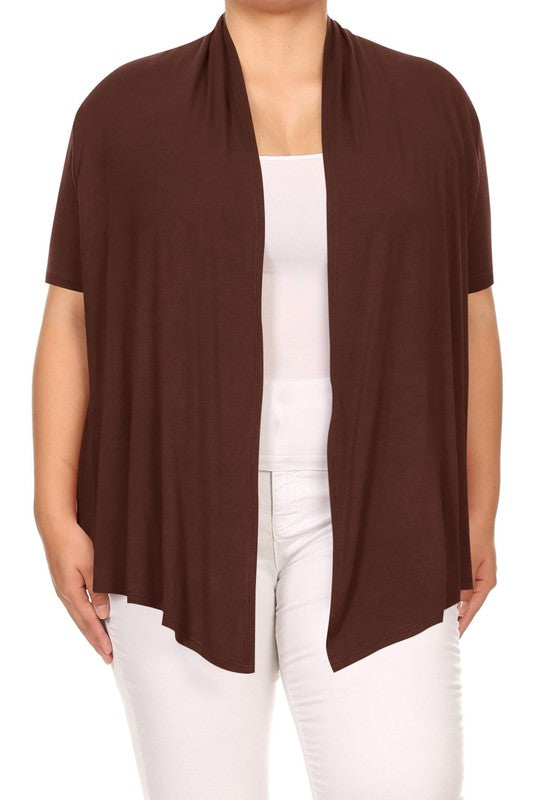 Plus Solid Waist length caedigan Loose fit Shop Style & More | Fresh Looks, Everyday Deals & Free Shipping